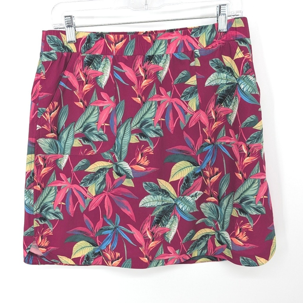 Chicos Skort Women Small Pink Tropical Floral Zenergy Activewear Stretch Golf